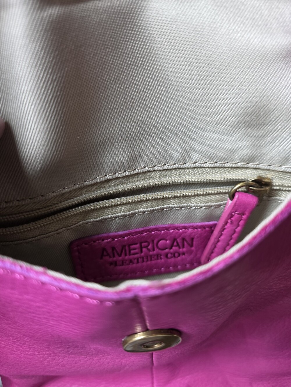 American Leather Co. Pink Leather Crossbody Bag - Picture 6 of 13